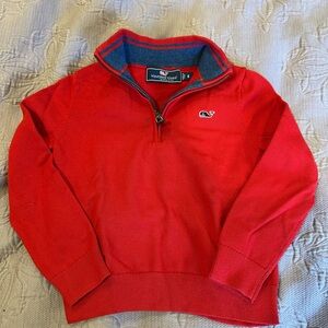Vineyard Vines Red and Blue Quarter Zip Sweater size 5